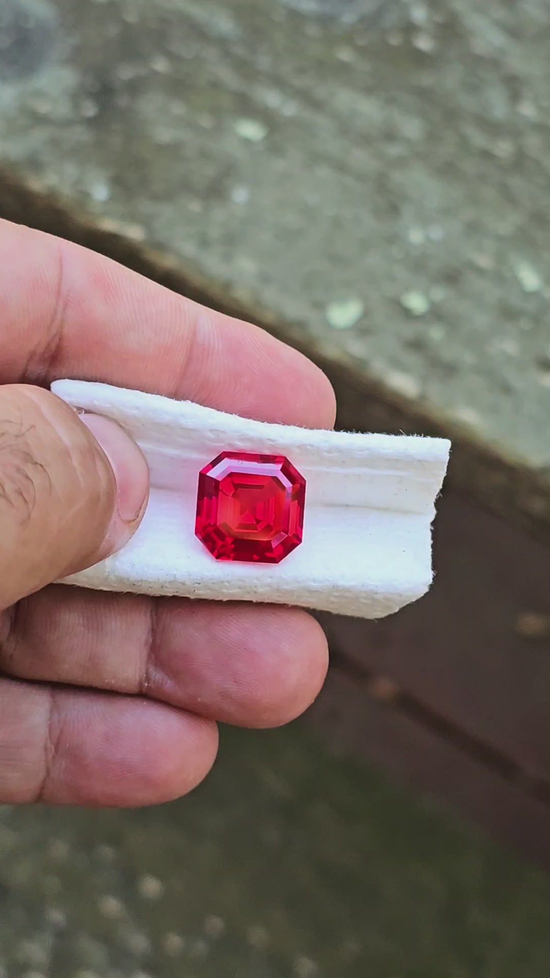 Pigeon Blood Lab Spinel, Asscher Cut, 12.6 Carats