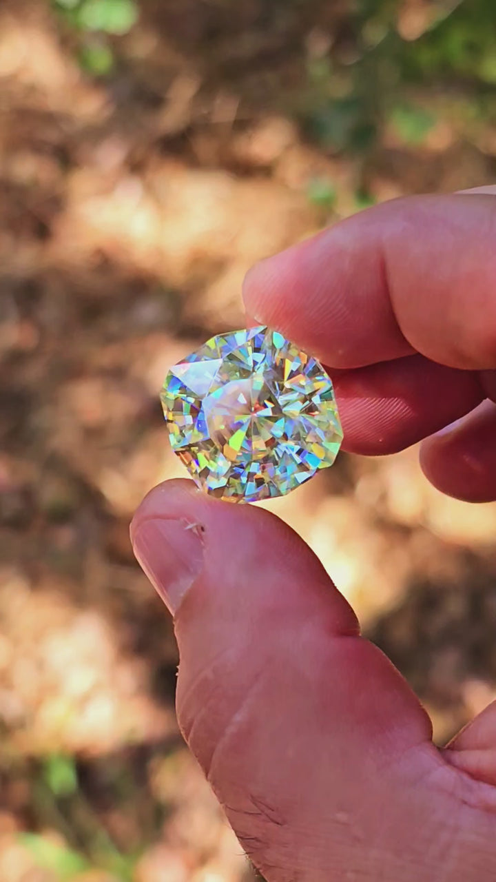White Rutile 🌈🍭🦄, House Of Sylas Step Cushion Cut, 50.35 Carats