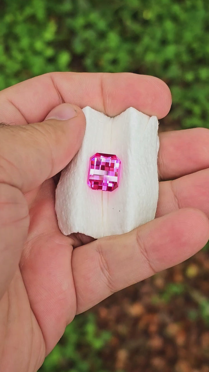 Star Wars Pink Laser Ruby, Pixel Rectangle Cut, 10.20 Carats
