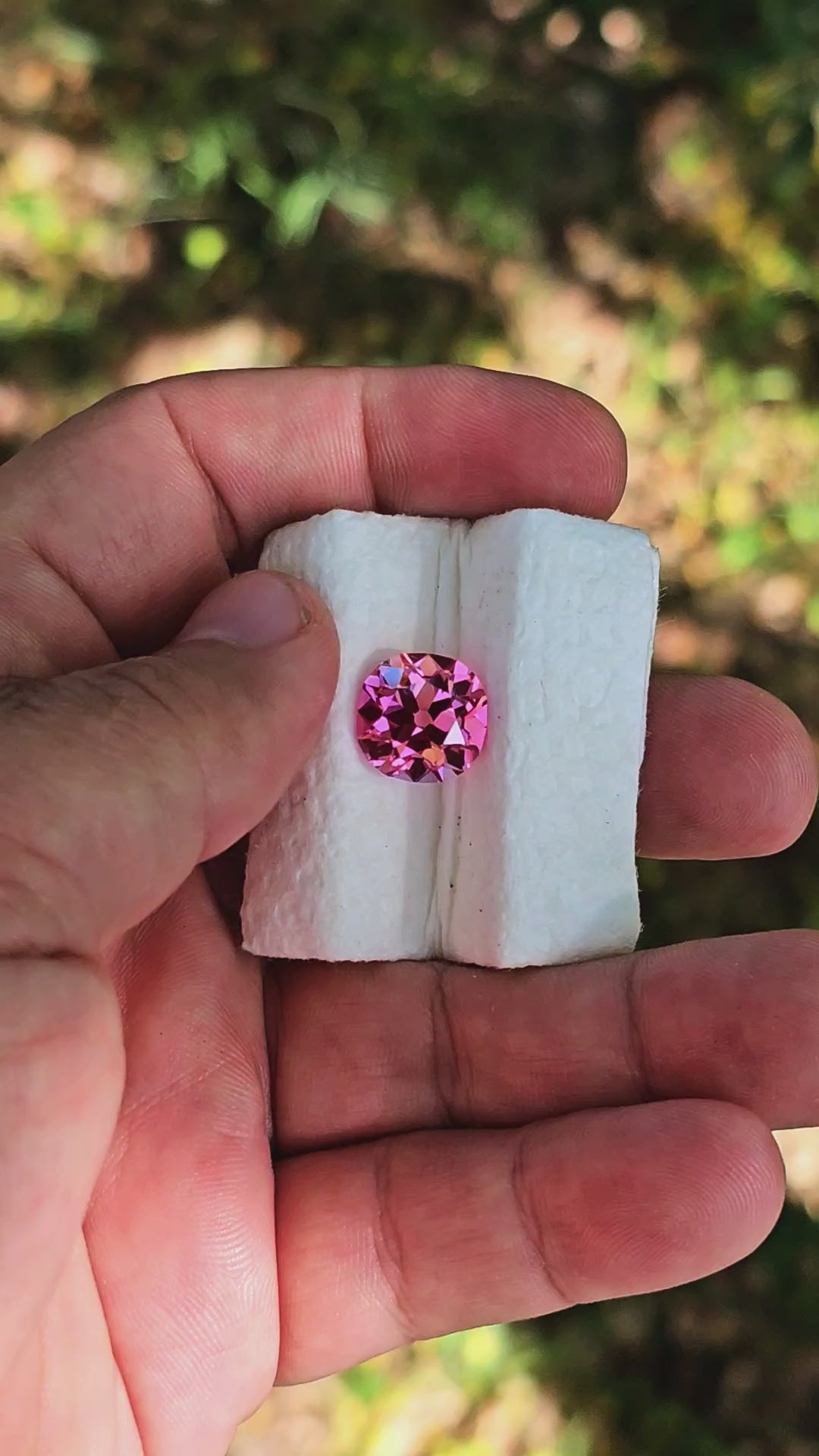 Light Pink-Orange Padparadscha Lab Sapphire, Antique Cushion Cut, 9.32 Carats