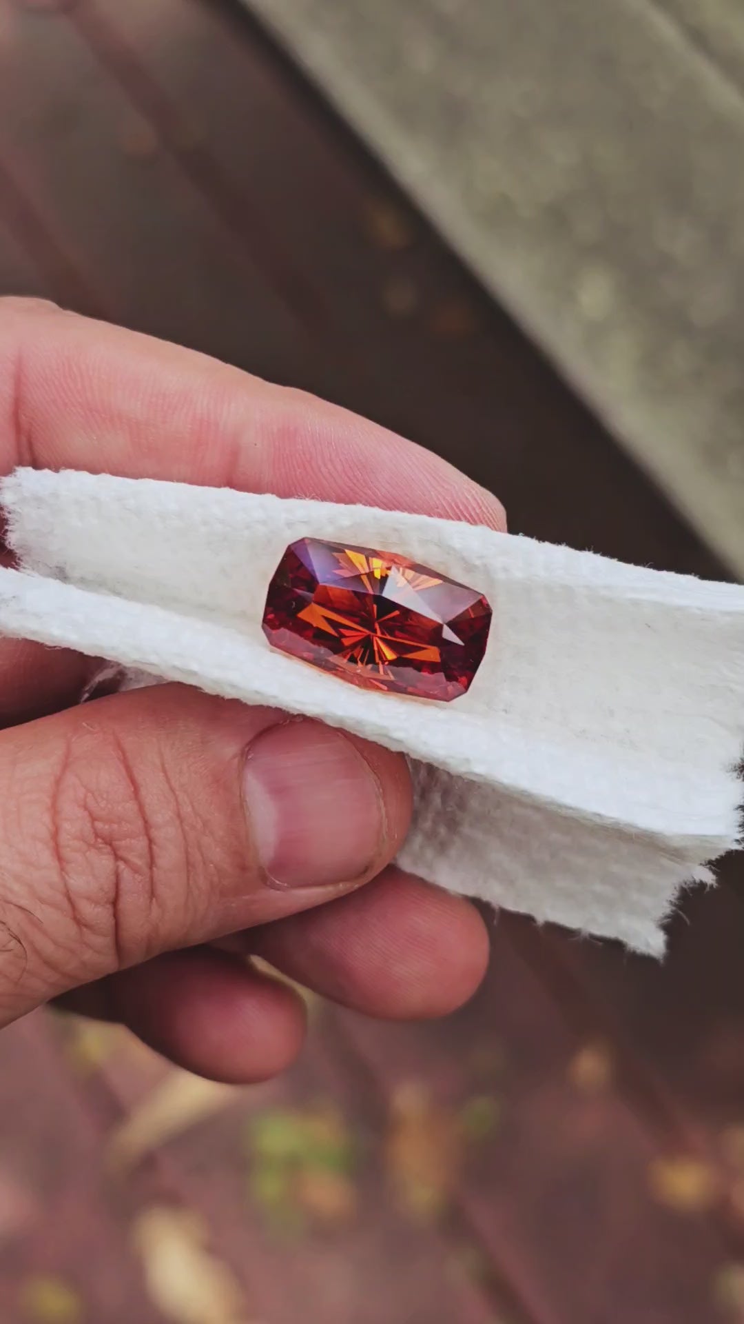 Whisky Orange Lab Sapphire, House Of Sylas Long Cushion Cut, 18.45 Carats