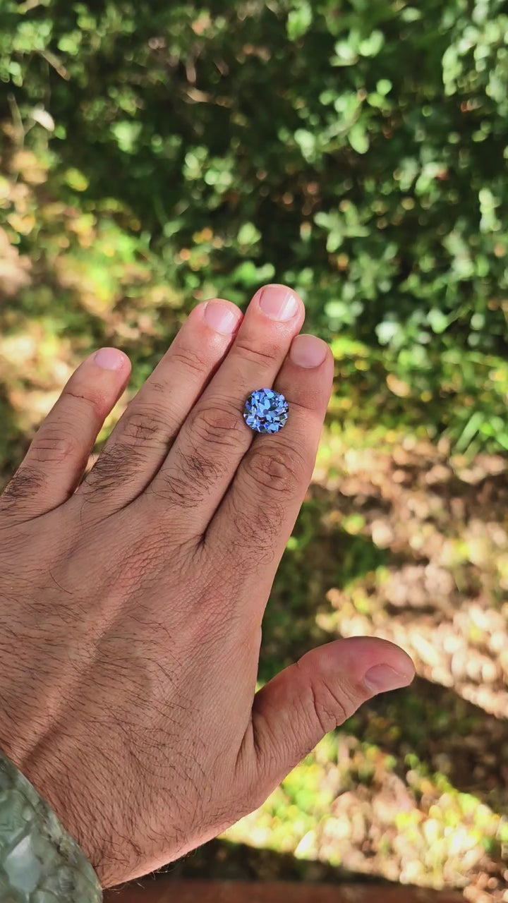 Blue Czochralski Lab Sapphire, Antique Cushion Cut, 11.09 Carats