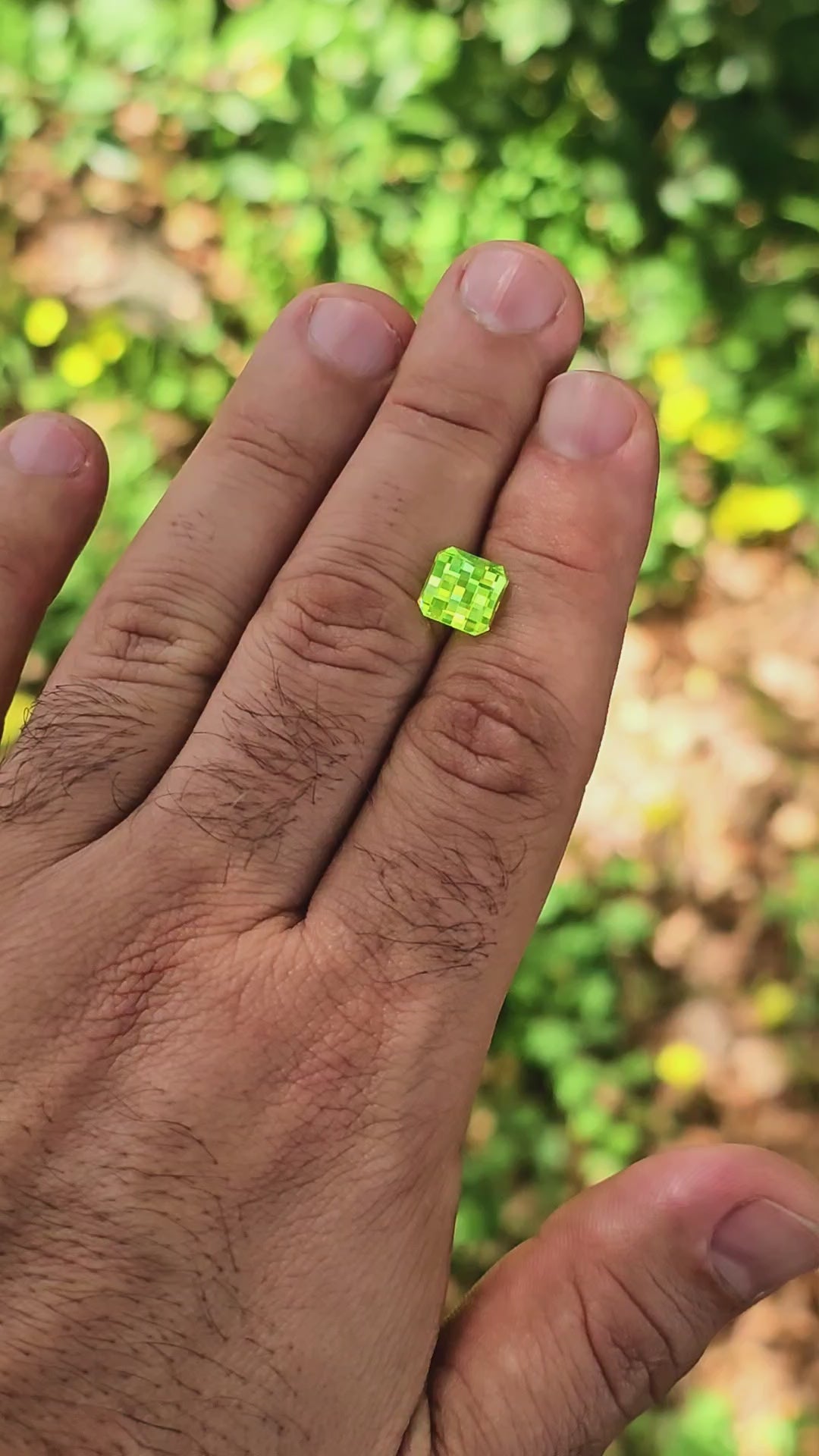 Green LuAG, Pixel Square Cut, 6.18 Carats