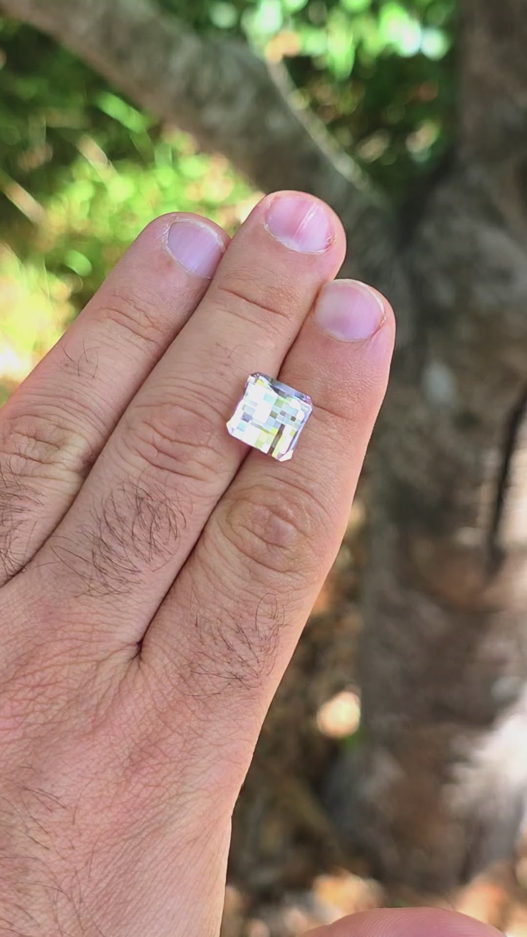 Light Pink Padparadscha Lab Sapphire, Pixel Square Cut, 8.25 Carats