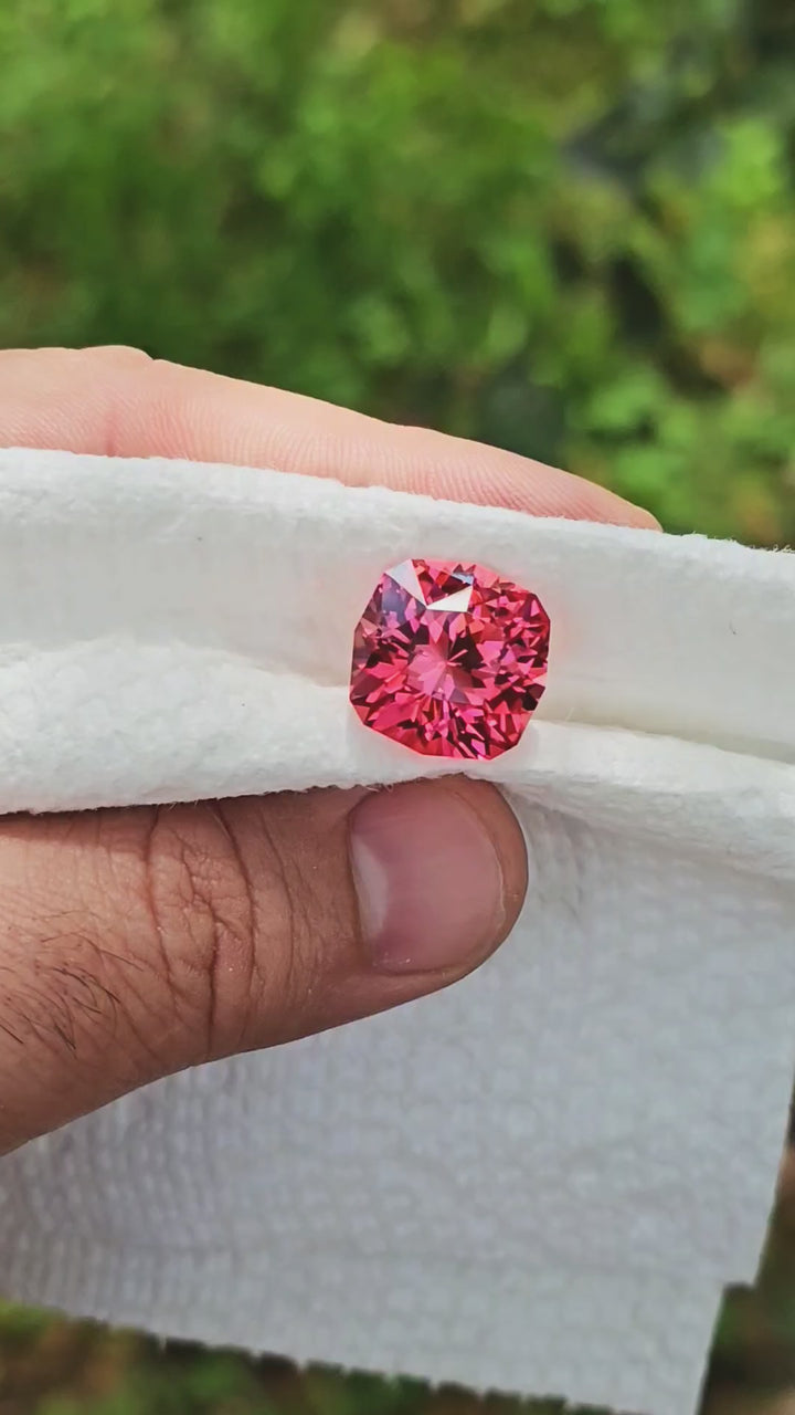 Czochralski Titanium Pink Sapphire, House Of Sylas Cushion Cut, 18.05 Carats