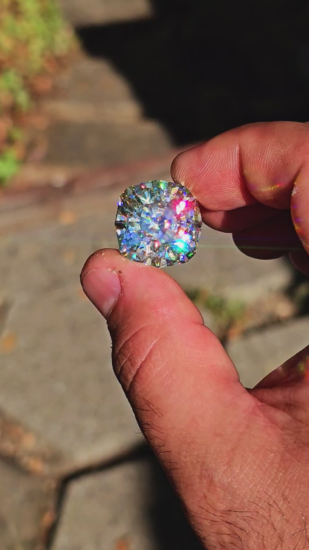 White Rutile 🌈🍭🦄, House Of Sylas Step Cushion Cut, 50.35 Carats