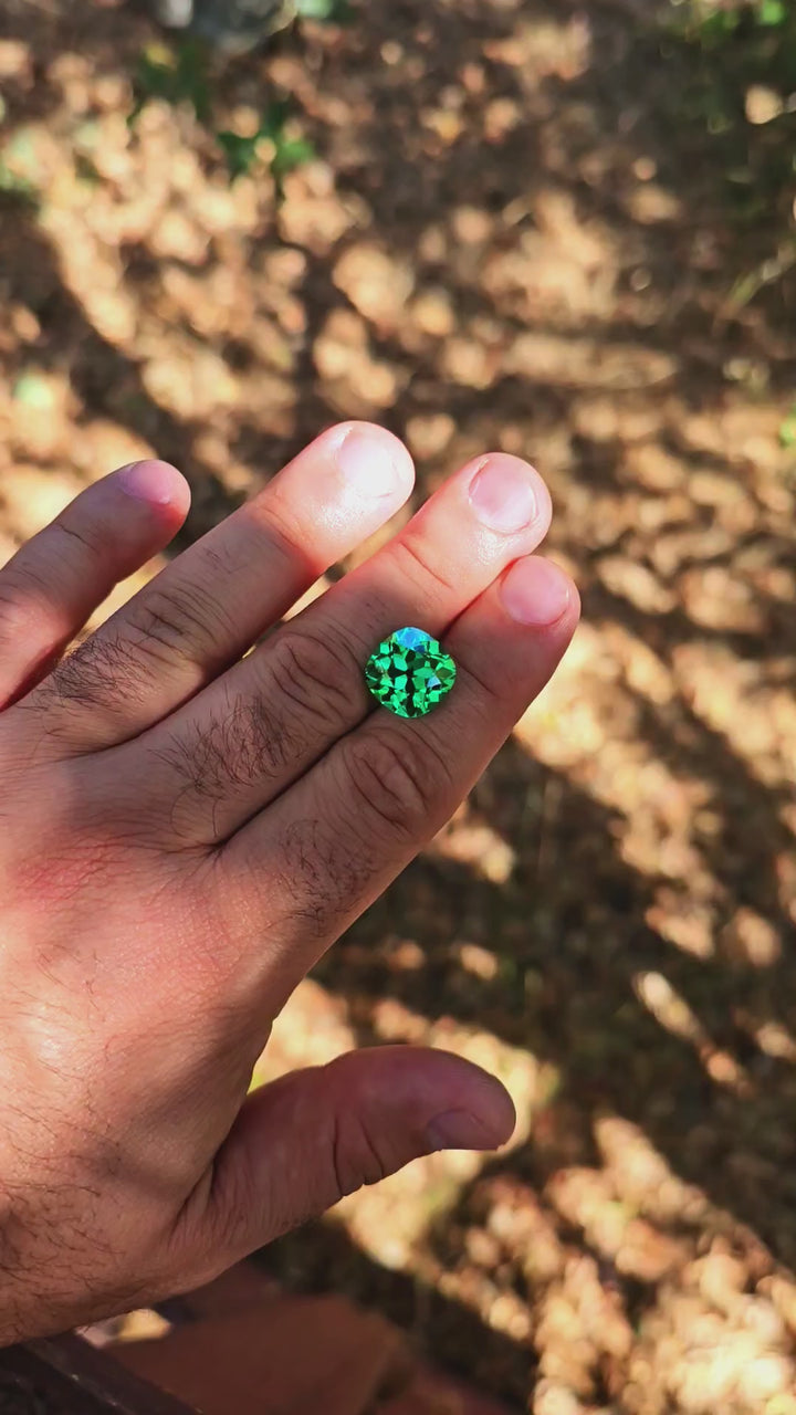 Vivid Green Vanadium YAG, Antique Cushion Cut, 16.21 Carats