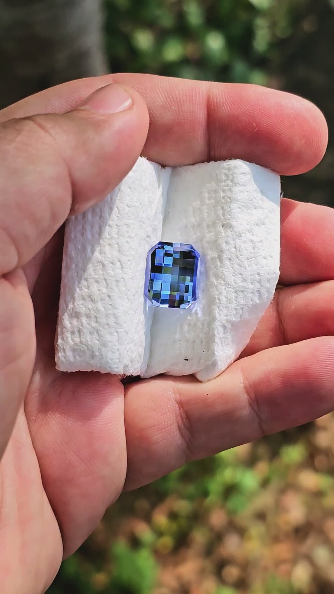 Blue Czochralski Lab Sapphire, Pixel Rectangle Cut, 9.50 Carats