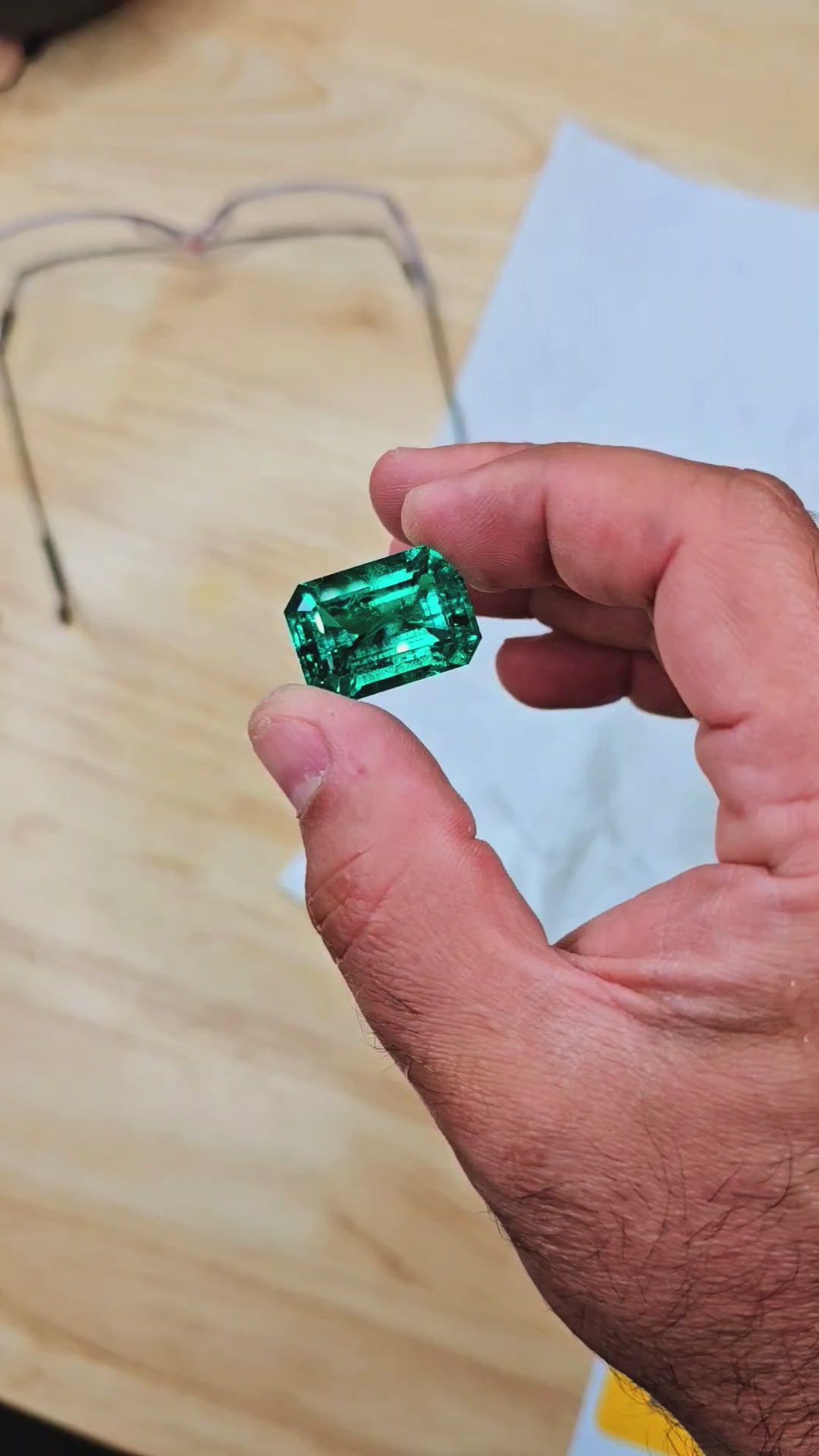 Colombian Color Green Lab Emerald, Emerald Cut,  31.35 Carats