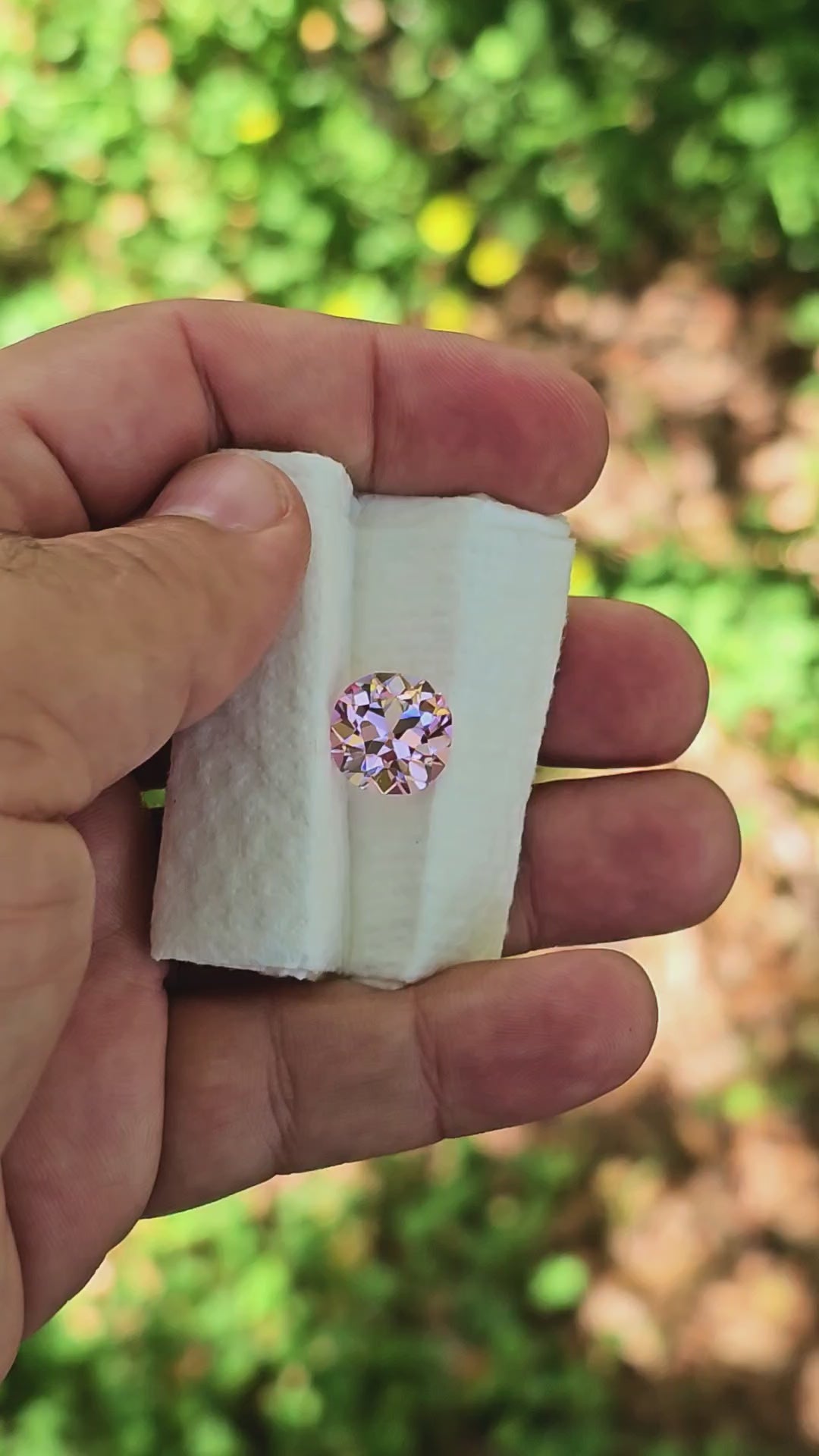 Pinkish Peach Padparadscha Lab Sapphire, Antique Cushion Cut, 8.42 Carats