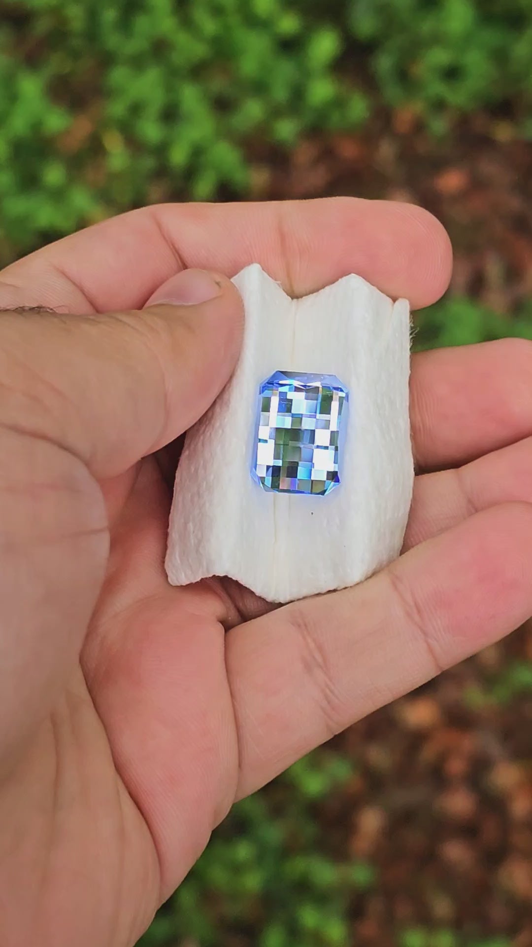 Light Cornflower Blue Lab Spinel, Pixel Rectangle Cut, 16.95 Carats