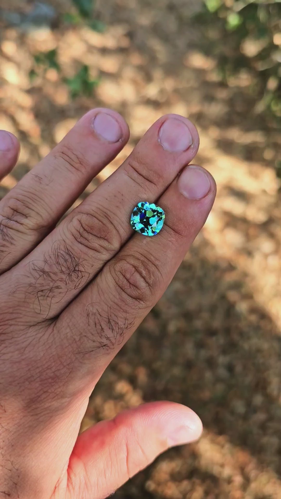 Teal "Paraiba" YAG, Antique Cushion Cut, 8.92 Carats