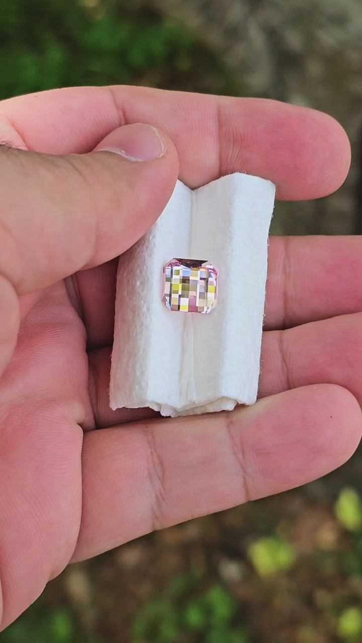 Lilac Purple Czochralski Lab Sapphire, Pixel Square Cut, 5.50 Carats
