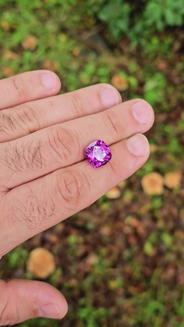 Color Shift Purple Lab Sapphire, House Of Sylas Cushion Cut,  9.6 Carats