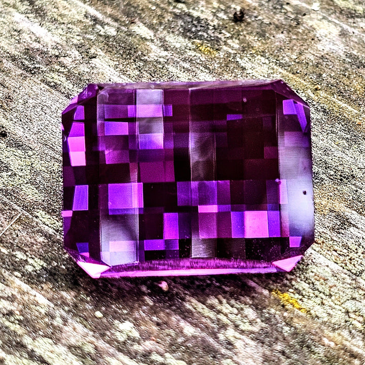 Purple Czochralski Lab Sapphire, Pixel Rectangle Cut, 40.5 Carats - DJEVA