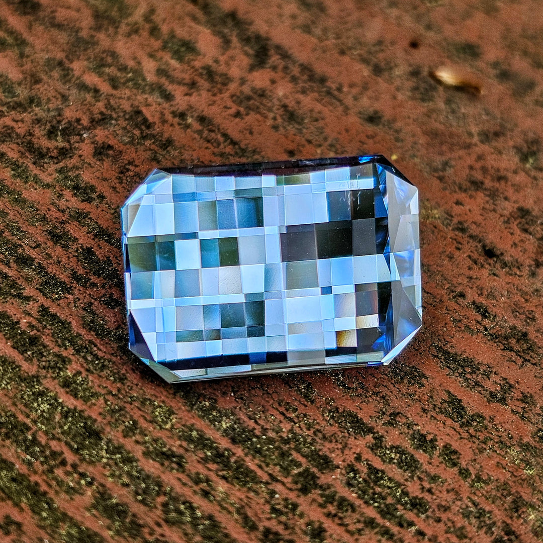 Light Cornflower Blue Lab Spinel, Pixel Rectangle Cut, 16.95 Carats