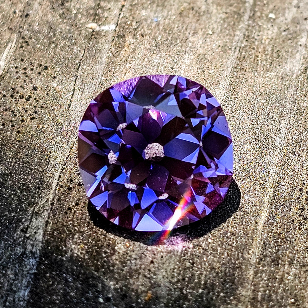 Light Purple Lab Sapphire, Antique Cushion Cut, 7.32 Carats