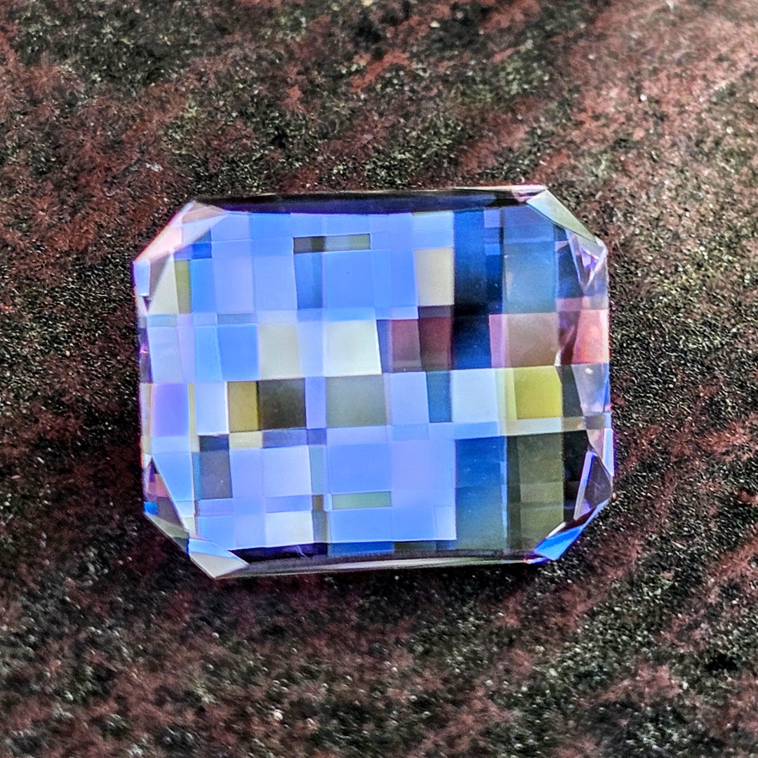 Purple Neodymium YAG, Pixel Rectangle Cut, 18.43 Carats
