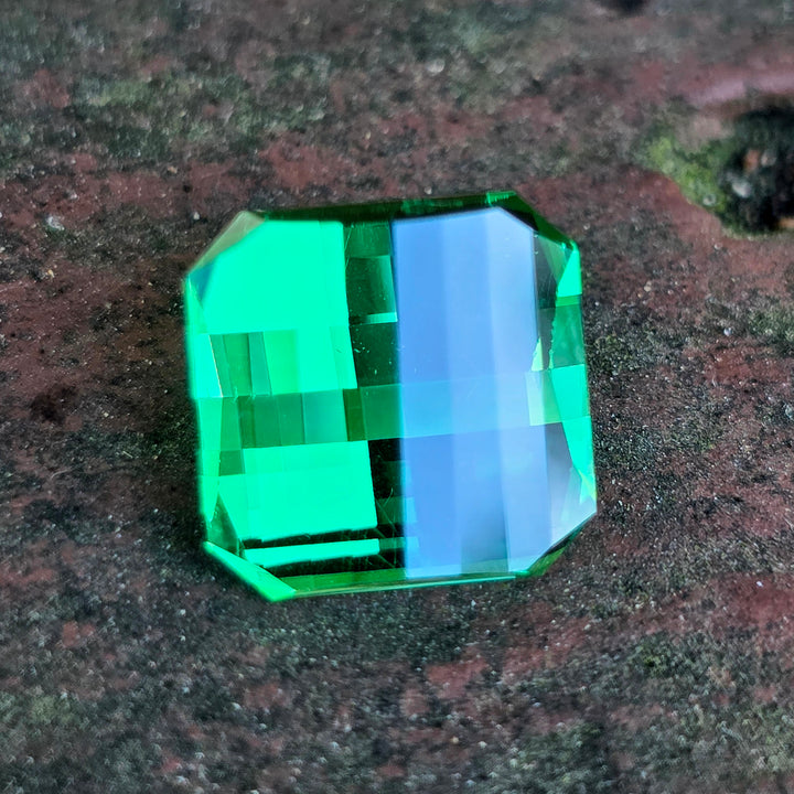 Vivid Green Vanadium YAG, Pixel Square Cut, 8.91 Carats