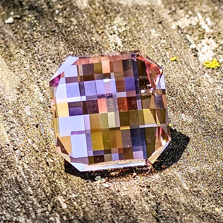 Lilac Purple Czochralski Lab Sapphire, Pixel Square Cut, 8.98 Carats