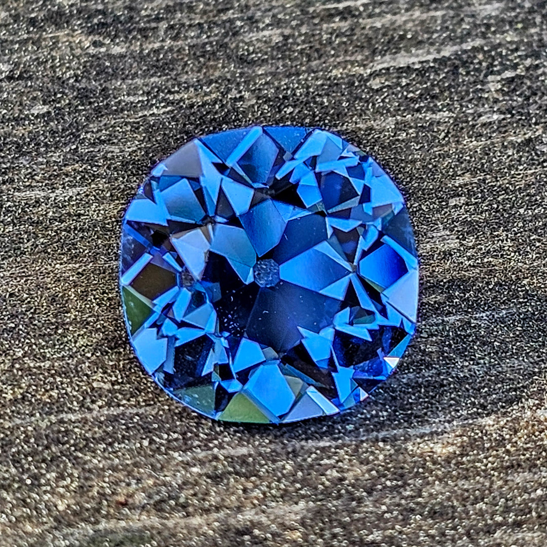 Cornflower Blue Lab Spinel, Antique Cushion Cut, 6.38 Carats