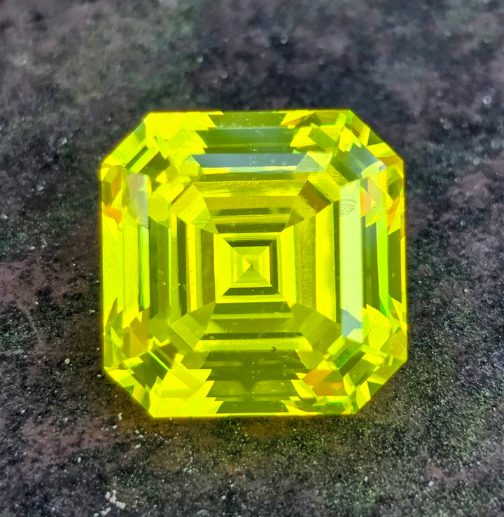 "Ultra" Glow In The Dark Lab Garnet, Asscher Cut, 21.16 Carats
