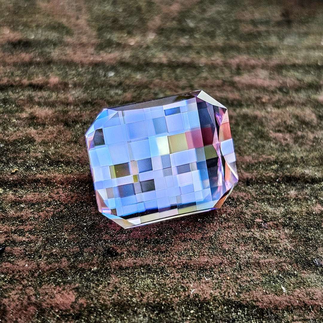 Purple Neodymium YAG, Pixel Rectangle Cut, 9.92 Carats