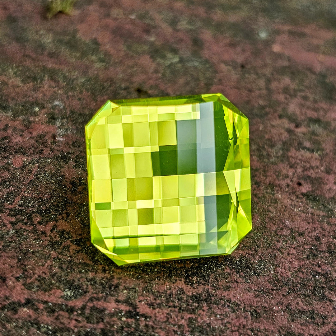 Cerium Doped YAG, Pixel Square Cut, 13.87 Carats