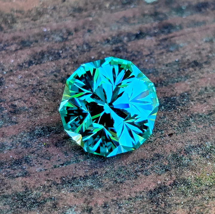 Repurposed Teal "Paraiba" YAG, Gnome's Geode Cut, 9.07 Carats