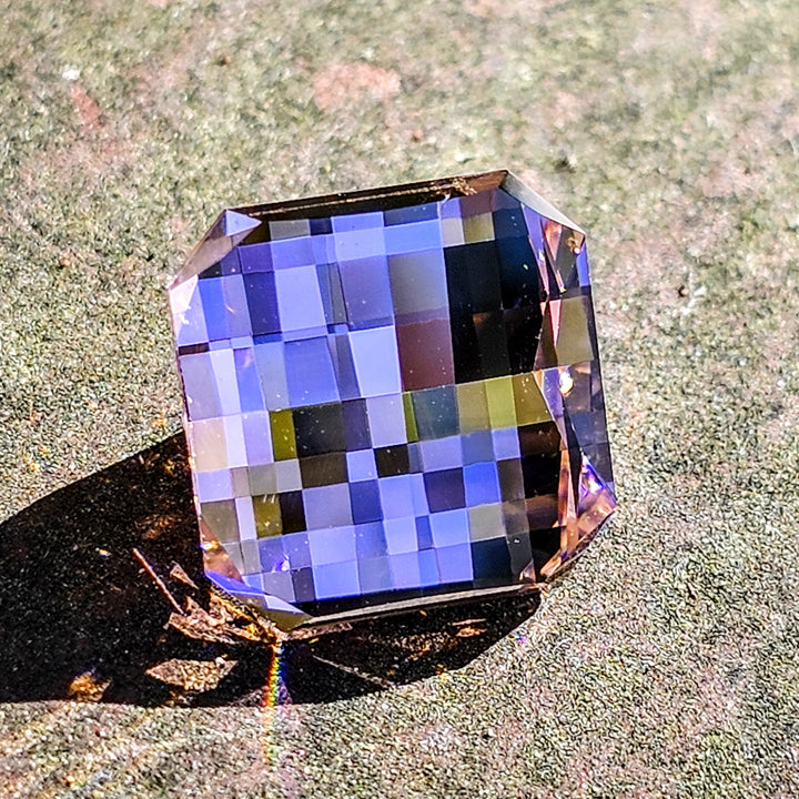Soviet Era Padparadscha Erbium YAG, Pixel Square Cut, 7.49 Carats