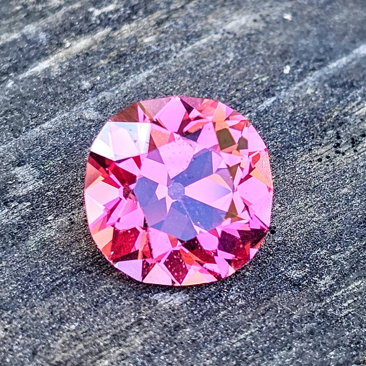 Czochralski Titanium Pink Sapphire, Antique Cushion Cut, 9.34 Carats