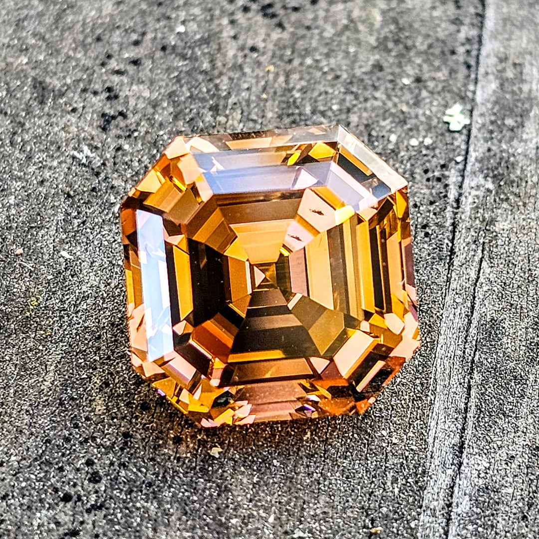 Tangerine Laser Garnet, Asscher Cut, 15.27 Carats