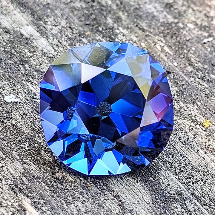 Blue Czochralski Lab Sapphire, Antique Cushion Cut, 12.36 Carats