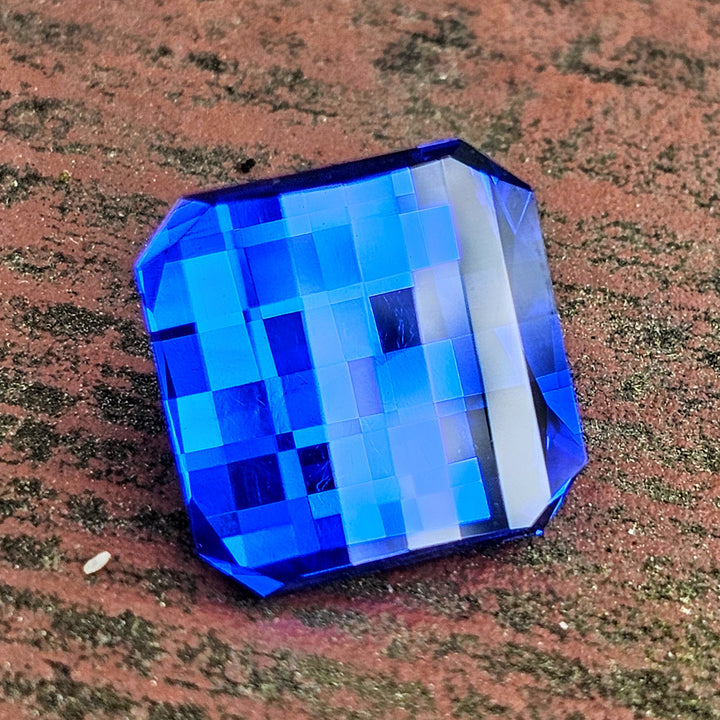 Djeva Fire Blue Lab Spinel, Pixel Square Cut, 9.94 Carats