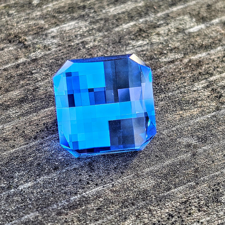 Czochralski Cobalt Spinel, Pixel Square Cut, 11.70 Carats