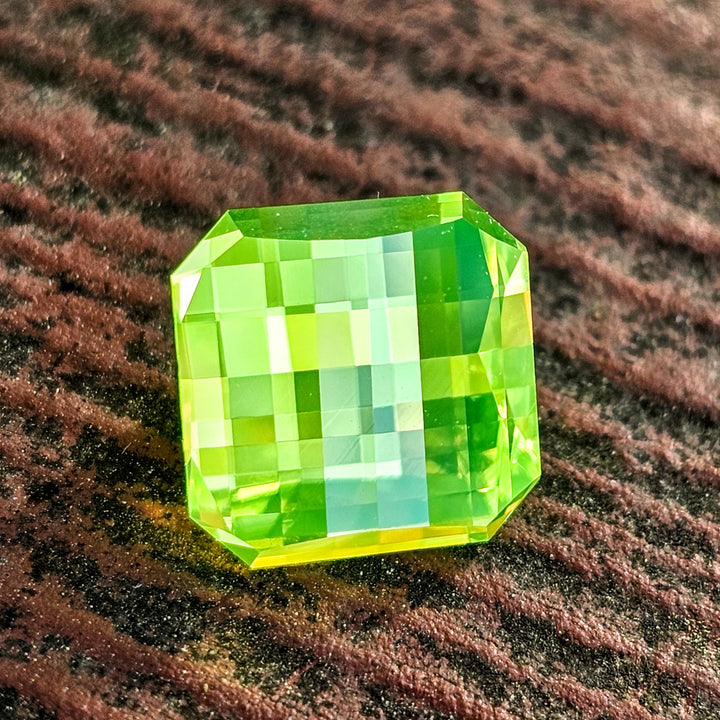 Green LuAG, Pixel Square Cut, 10.92 Carats