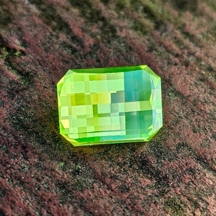 Green LuAG, Pixel Rectangle Cut, 16.76 Carats