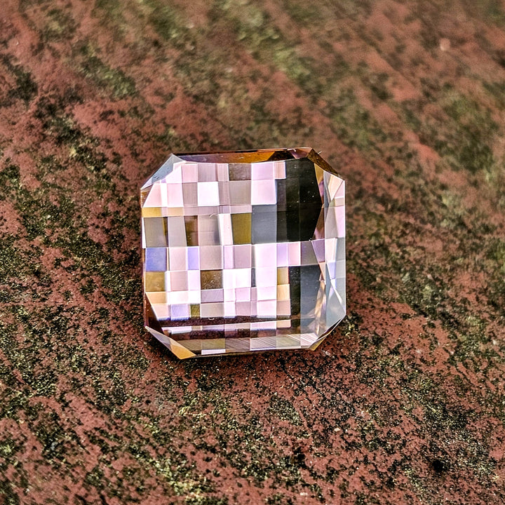 Padparadscha Erbium YAG, Pixel Square Cut, 9.38 Carats