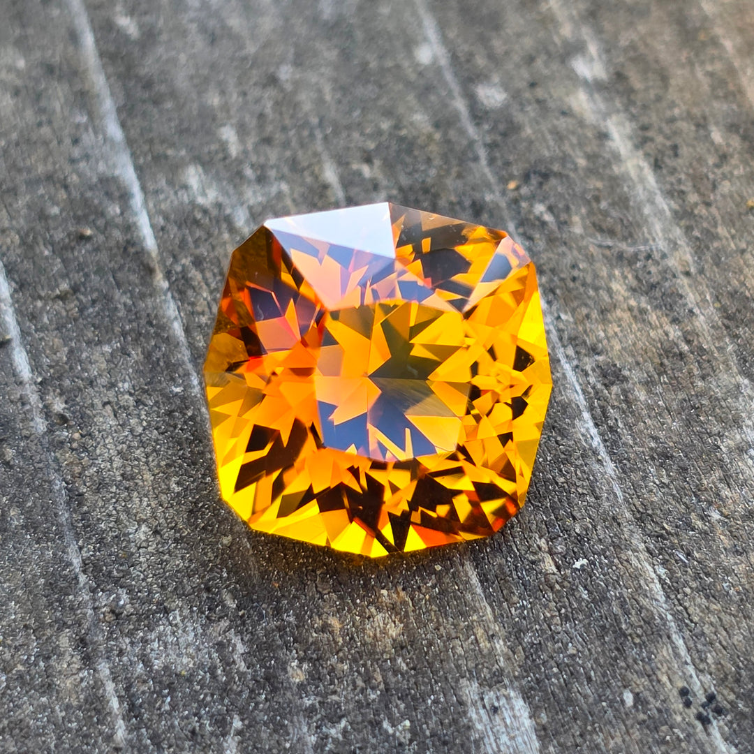 Citrine Color Lab Sapphire, House Of Sylas Cushion Cut, 9.85 Carats