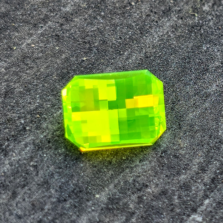 LuAG "ULTRA GREEN", Pixel Rectangle Cut, 7.80 Carats