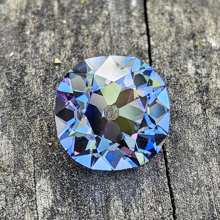 Blue Czochralski Lab Sapphire, Antique Cushion Cut, 11.09 Carats