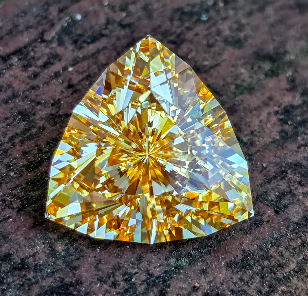 Experimental Samarium YAG, Trillian Internal Reflections Cut, 32.75 Carats