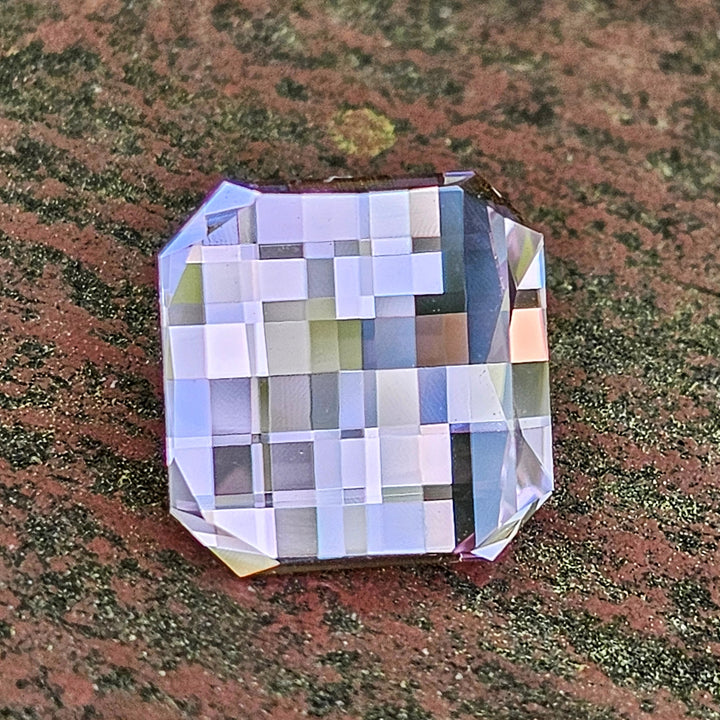 Lilac Purple Czochralski Lab Sapphire, Pixel Square Cut, 5.50 Carats