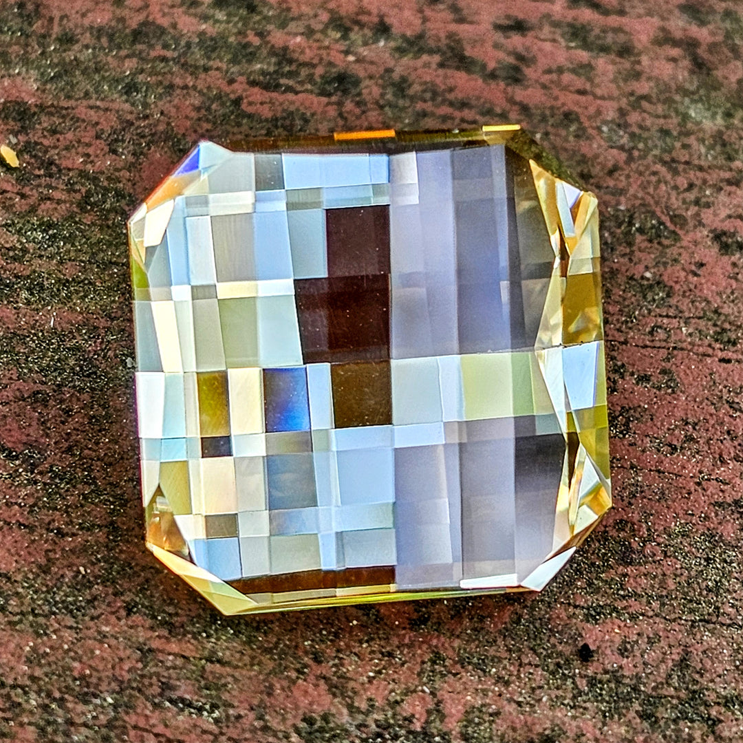 Experimental Samarium YAG, Pixel Square Cut, 23.76 Carats