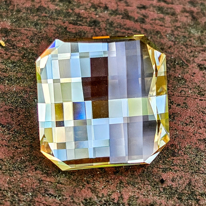 Experimental Samarium YAG, Pixel Square Cut, 23.76 Carats