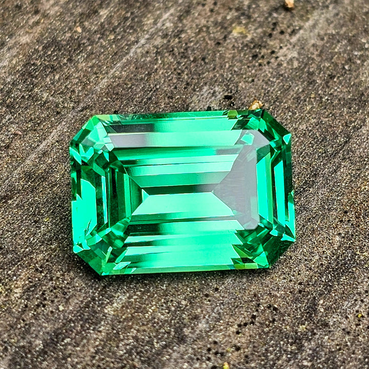 Vivid Green Vanadium YAG, Emerald Cut, 5.59 Carats