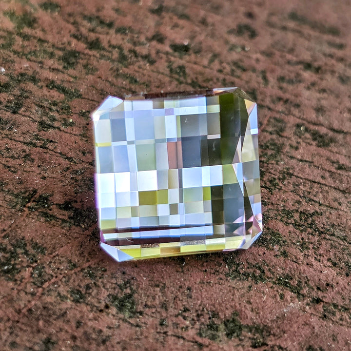 Light Pink Padparadscha Lab Sapphire, Pixel Square Cut, 8.25 Carats
