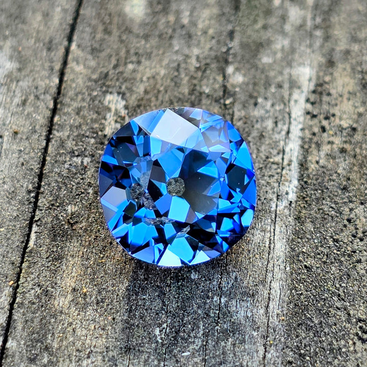 Blue Czochralski Lab Sapphire, Antique Cushion Cut, 6.58 Carats