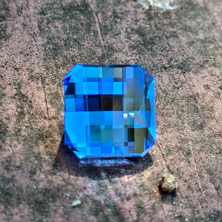 Vivid Blue Lab Spinel, Pixel Square Cut, 8.56 Carats