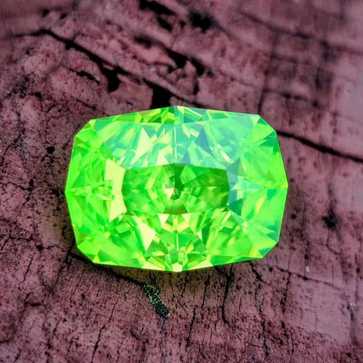 Green LuAG, Cushion Internal Reflections Cut, 29.34 Carats